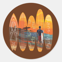 Pure Surfing Round Sticker
