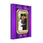 Purpl Stripe Gold Frame Forever Photo Canvas Print