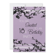 Purple 18th Birthday Party Invitation Card