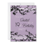 Purple 19th Birthday Party Invitation Card