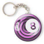Purple 8 ball keychains
