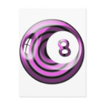 Purple 8 ball postcards