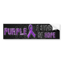 Purple a symbol of hope... Bumper Sticker bumper stickers