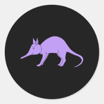 Purple Aardvark Round Sticker