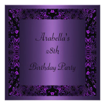 Purple Abstract Invite Birthday Party