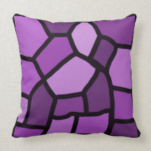 Purple Abstract Stained Glass Pillow