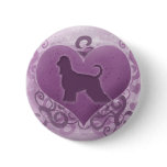 Purple Afghan Hound Valentine buttons