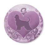 Purple Afghan Hound Valentine magnets