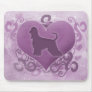 Purple Afghan Hound Valentine Mousepads