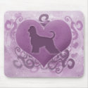 Purple Afghan Hound Valentine mousepads
