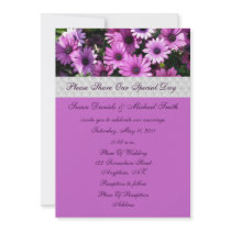 Purple African Daisies Floral Wedding Invitation