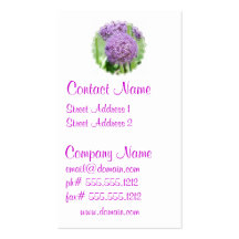 Purple Allum Flowers Business Card