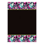 Purple and Aqua Blue paisley pattern Personalized Announcement