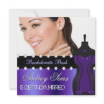 Purple and Black Bachelorette Photo Invitation