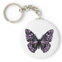 Purple and Black Butterfly Keychain