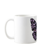 Purple and Black Butterfly Coffee Mugs