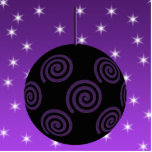 Purple and Black Christmas Bauble. Acrylic Cut Out