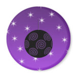 Purple and Black Christmas Bauble. Custom magnets