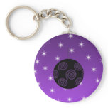 Purple and Black Christmas Bauble. Key Chain