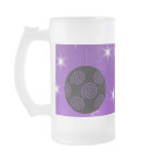Purple and Black Christmas Bauble. Coffee Mugs