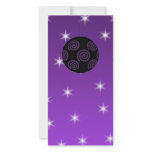 Purple and Black Christmas Bauble. Personalized Photo Card