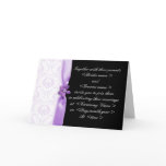 Purple and black Damask Wedding invitation Greeting Cards