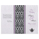 Purple and Black Damask Wedding Program flyers