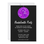 Purple and Black Disco Ball Bachelorette Party Announcement