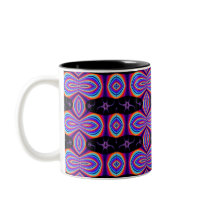 Purple and Black Fractal Pattern Mugs