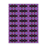 Purple and Black Fractal Pattern postcards