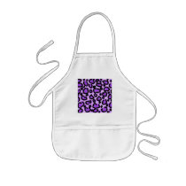 Purple and Black Leopard Print Pattern. Apron