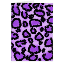 Purple and Black Leopard Print Pattern. Cards