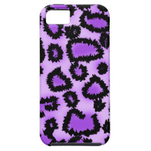 Purple and Black Leopard Print Pattern. iPhone 5 Case