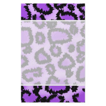 Purple and Black Leopard Print Pattern. Flyer