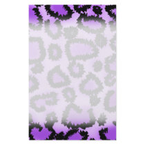 Purple and Black Leopard Print Pattern. Flyer