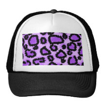 Purple and Black Leopard Print Pattern. Trucker Hat