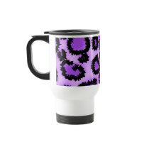 Purple and Black Leopard Print Pattern. Coffee Mugs