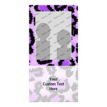 Purple and Black Leopard Print Pattern. Photo Cards