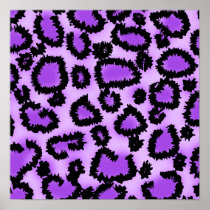 Purple and Black Leopard Print Pattern.