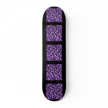 Purple and Black Leopard Print Pattern. Skateboard Decks