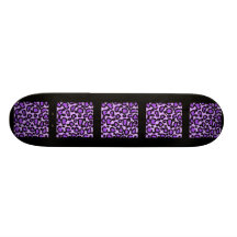 Purple and Black Leopard Print Pattern. Skateboard Decks