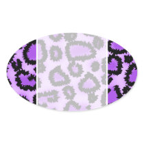 Purple and Black Leopard Print Pattern. Stickers