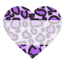 Purple and Black Leopard Print Pattern. Sticker