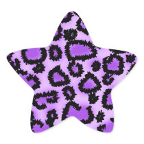 Purple and Black Leopard Print Pattern. Stickers