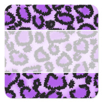 Purple and Black Leopard Print Pattern. Stickers