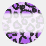 Purple and Black Leopard Print Pattern. Stickers