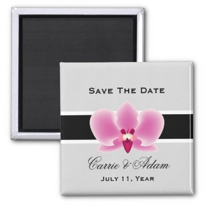 Purple and Black Orchid Save the Date Magnet by InspiredWeddings