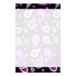 Purple and Black Paisley Stationery