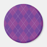 Purple and Blue Argyle Pattern Fridge Magnet