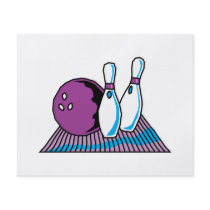 purple and blue bowling design personalized flyer